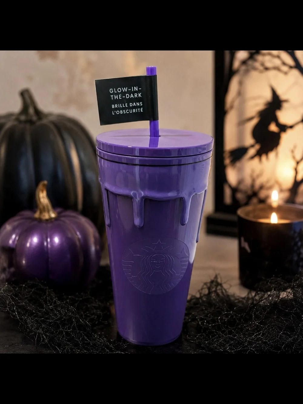 Starbucks 2025 Amethyst Ooze Purple Slime Glow in Dark Cup 24oz NWT